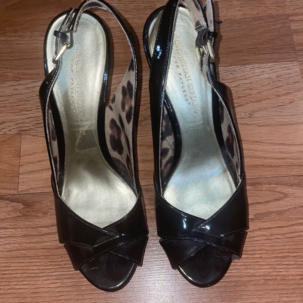 Black Peep-Toe Heels